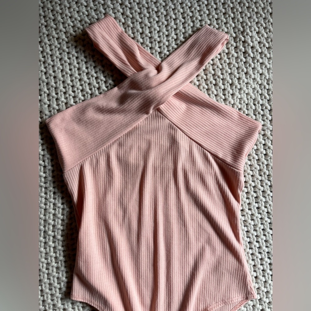 Pink Ribbed Bodysuit - Picture 2 of 3